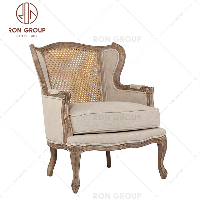 French Style Wooden Sofa Antique Armchair For Wedding Banquet