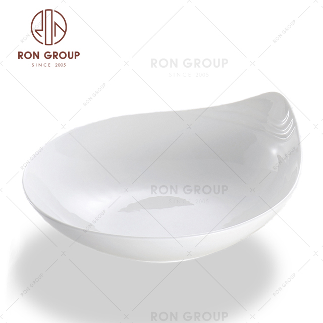 Wholesale cheap bulkwhite bevel angled japanese restaurant dinner salad bowls
