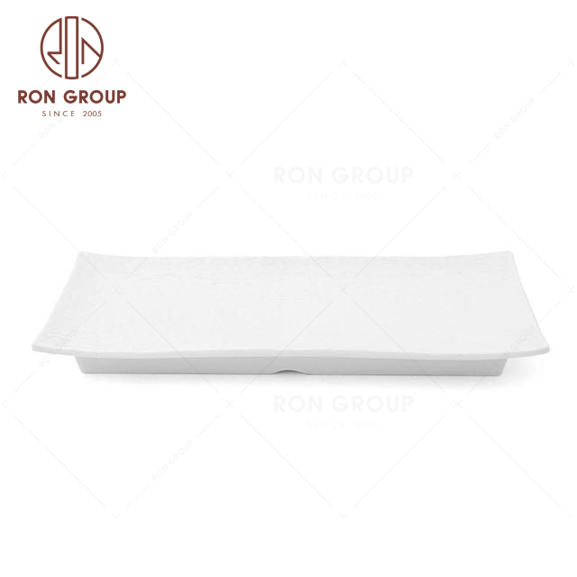 MN105 White color Japanese style restaurant hotel club bar banquet party wedding prefered daytime Melamine rectangular plate