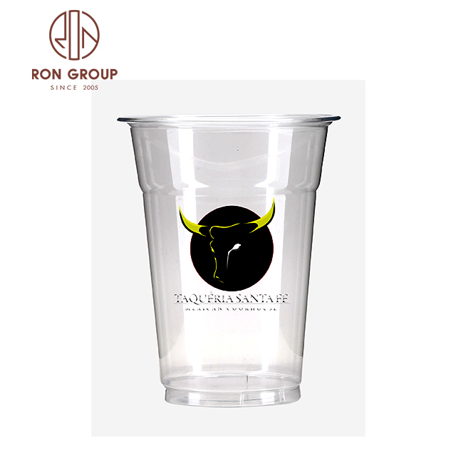 Custom eco friendly disposable PET clear 16oz  cold drinking milk tea juice coffee plastic cups