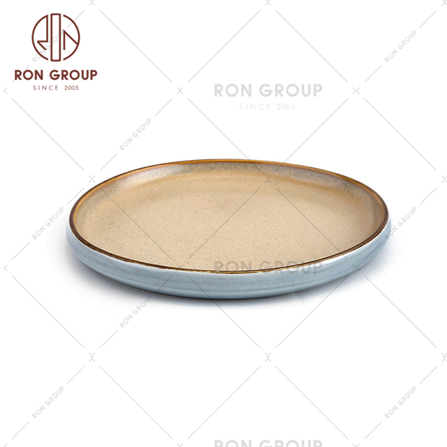Natural style charge plate crystal blue collection ceramic plate for sale
