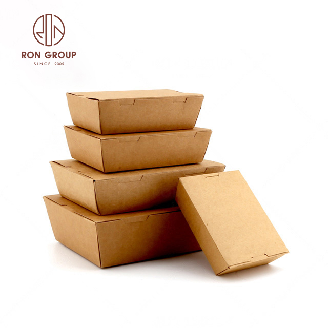 Eco-friendly biodegradable custom kraft takeaway food packaging boxes