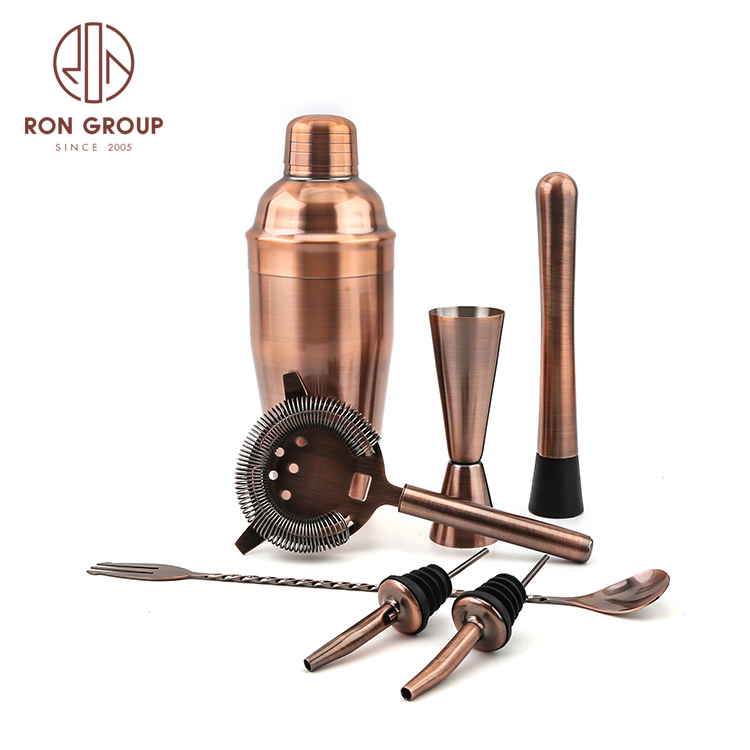  Stainless steel bar tools boston bartender cocktail shaker bar tools set