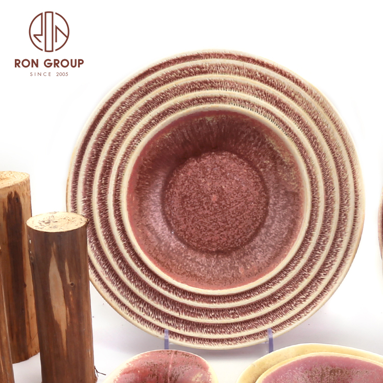 Pink Flat Plate China Ceramic Dinner Set Ceramic Dinnerware Set Wholesale