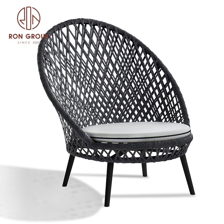 Foshan furniture wholesale outdoor cafe furniture black patio chair rattan wicker chairs 