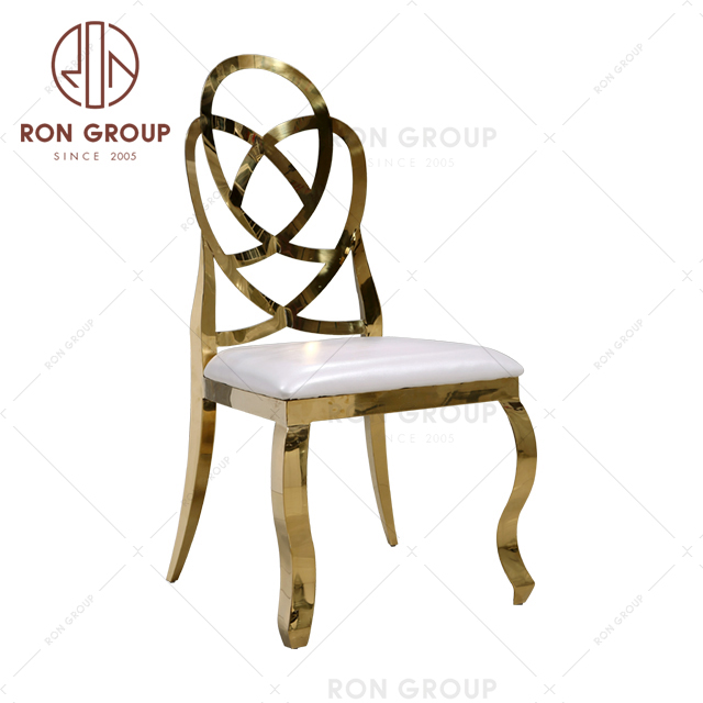 wholesale modern gold metal leather banquet dining wedding event stainless steel tiffany chairs for restaurant