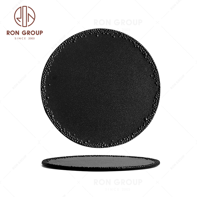 RNPCG2221-2222 Factory Wholesale FAFARTC Series Restaurant Hotel Bar Cafe Wedding Black Round Dish