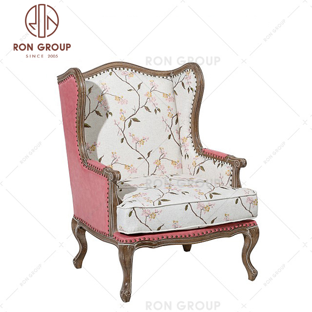  Antique turkish style upholstered fabric wooden sofa chair
