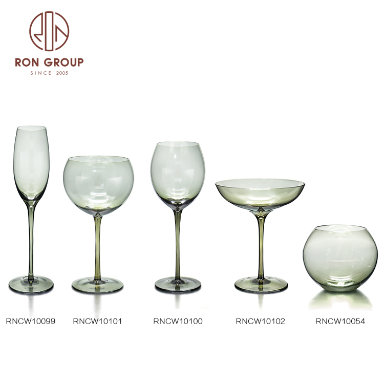 2021 Wedding Events Champagne Elegant Smoke Grey Wine Glass In Stock