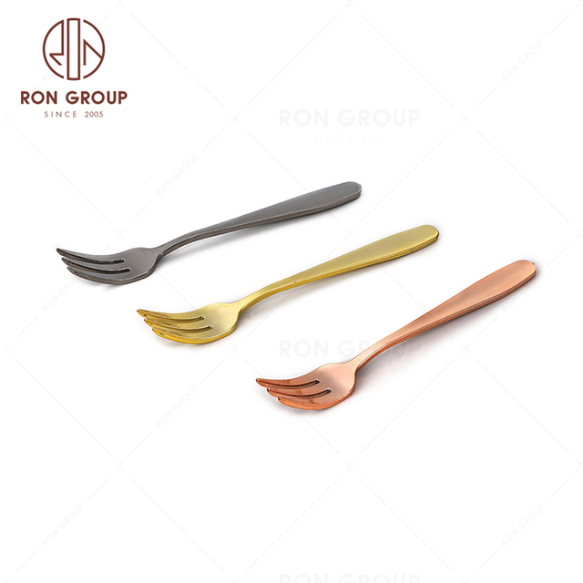 Disposable Rosegold Gold Stainless steel color wedding party dinner tableware plastic flatware cutlery Fork