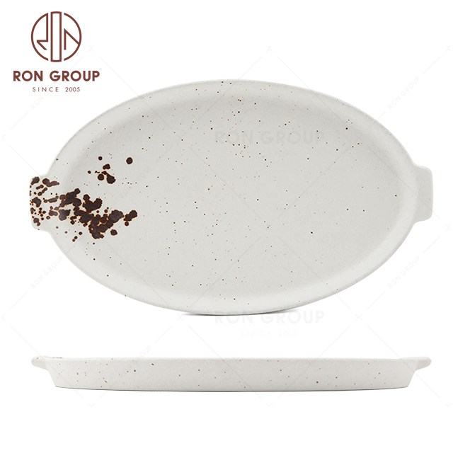 RNPC609-14050 Hot Sales Splash ink Style Restaurant Hotel Bar Cafe Wedding Binaural Oval Disc