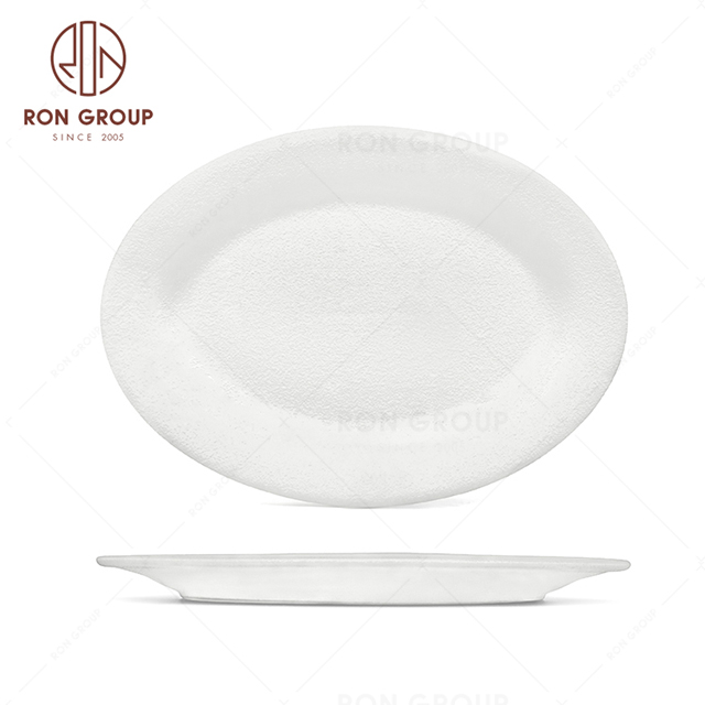 RNPCE026-Hot Selling Frosted White Style Restaurant Hotel Bar Cafe Wedding Ceramic Fish Plate