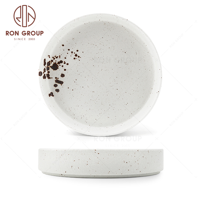 RNPC609-12086 High Quality Splash ink Style Restaurant Hotel Bar Cafe Wedding Large Round Meal Plate