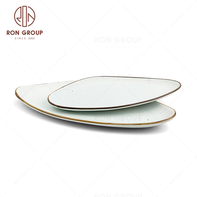 RonGroup New Color Chip Proof  Collection Misty White Bule -  Triangular Narrow  Plate 