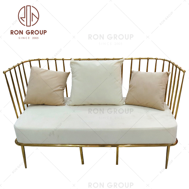 Royal luxury stainless steel cheap king and queen throne wedding sofa chair