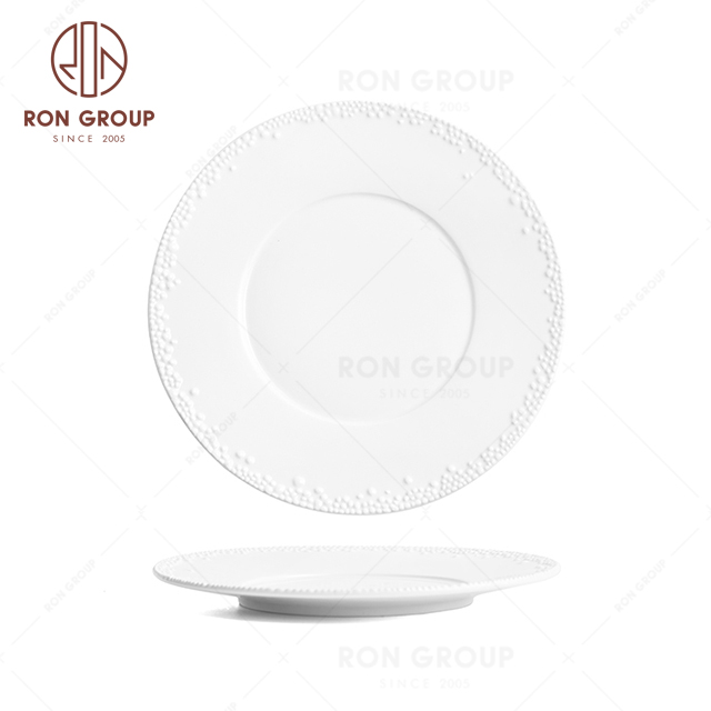RNPCG2207-2208 Customized FAFARTC Series Restaurant Hotel Bar Cafe Wedding White Round Plate