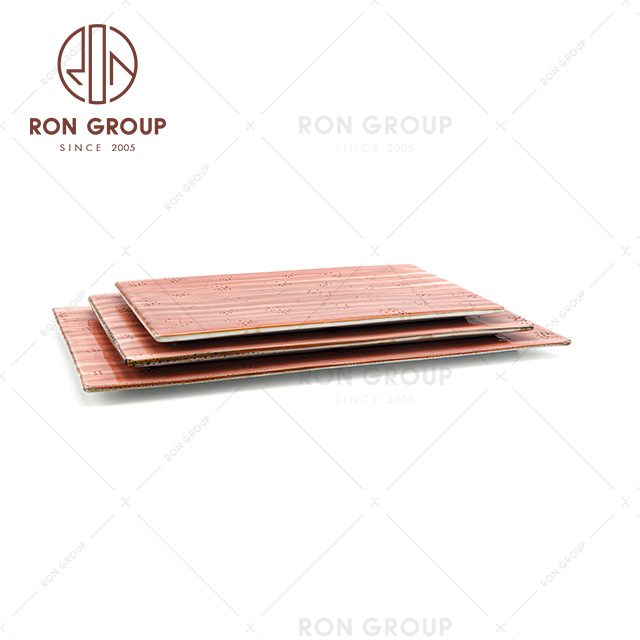 Hotel Luxury Good Quality Ceramic Restaurant Colorful Design Rectangle Porcelain Dish Plate