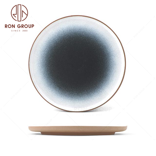 RNPCT1912G-1N High quality Japanese style tableware Terracotta 11" French shallow  plate Dinnerware For Restaurant Hotel Party 
