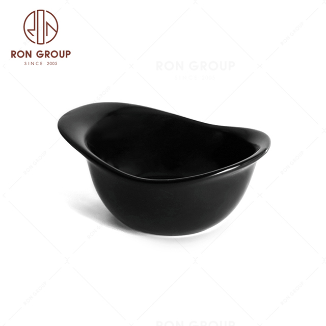 RNPCE014-Hot Sales Matte Black Style Restaurant Hotel Bar Cafe Wedding Ceramic Olive Plate
