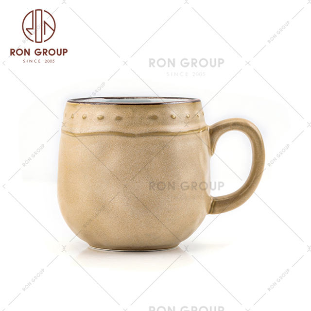 New design porcelain cups wedding restaurant hotel household used drinkware ceramic cup with handle