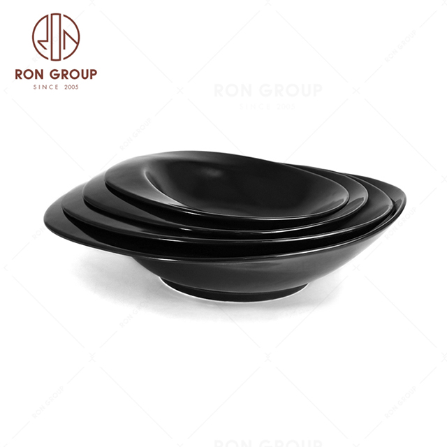 RNPCE131-Hot Sale Matte Black Style Restaurant Hotel Bar Cafe Wedding Odd Soup Bowl