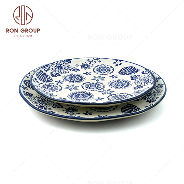 Ceramic plates round plate for wedding dinnerware dishes plates set