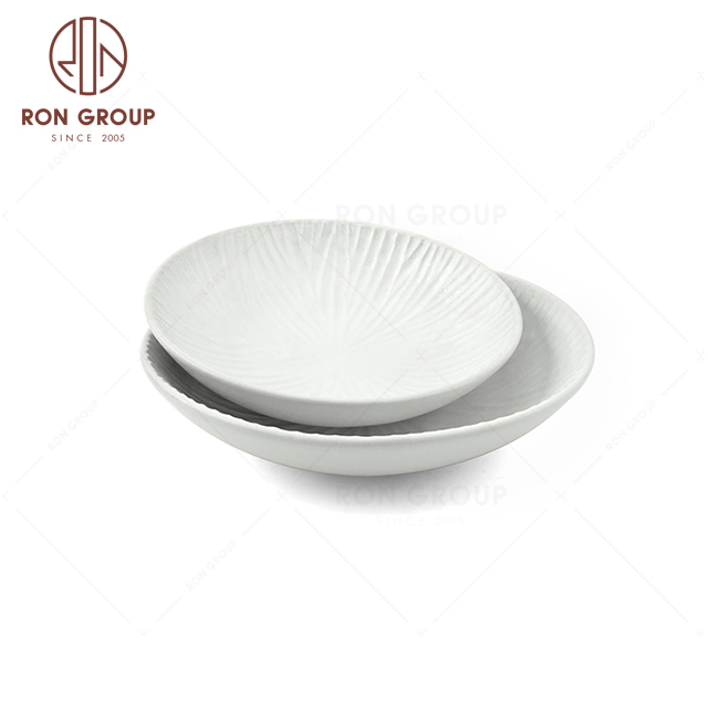 RNPCT2008-1D & RNPCT2008-2D Customized Raindrop White Style Restaurant Hotel Bar Cafe Wedding Blade Suace Dish