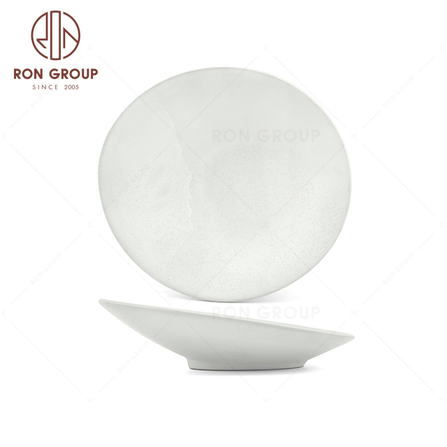 RNPCT2010-10D High Quality Raindrop White Style Restaurant Hotel Bar Cafe Wedding High Foot Bevel Plate