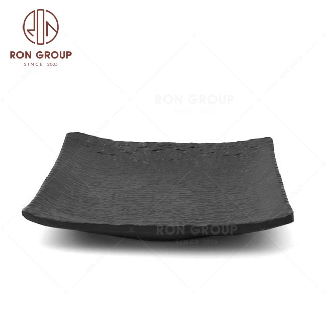 MN072 Wholesale Cheap Unbreakable Plastics restaurant Party Tableware Melamine four-corner plate For Sale