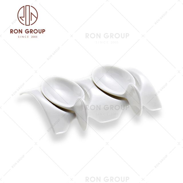 Tradition style kinds of flatware white porcelain ceramic spoom pad soup spoon