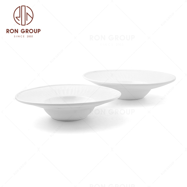 Wholesale Decorative Pottery Emboss Bowl for Weddings Dinner Plates Sets