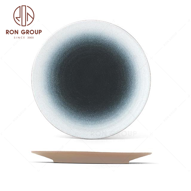 RNPCT1915G-2N High quality Japanese style tableware Terracotta 7" threaded flat plate Dinnerware For Restaurant Hotel Party