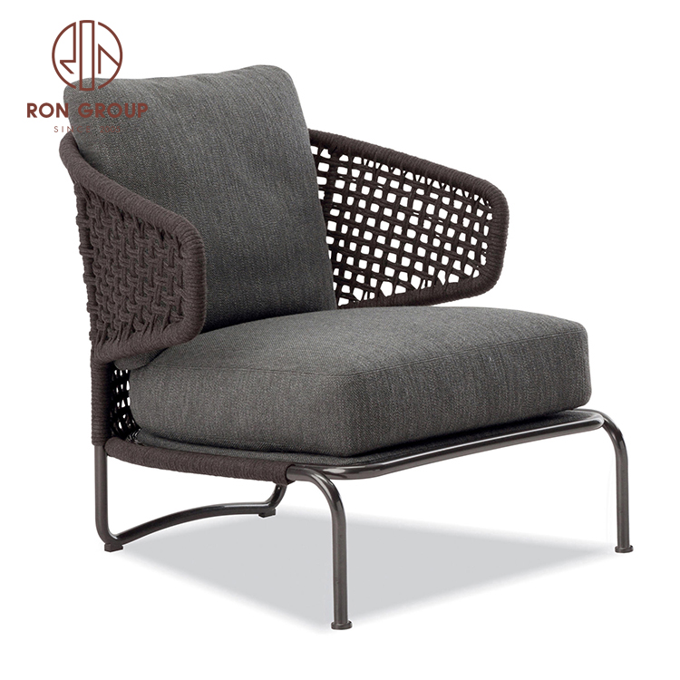 garden outdoor setting restaurant furniture bamboo rattan lounge outdoor armchair 