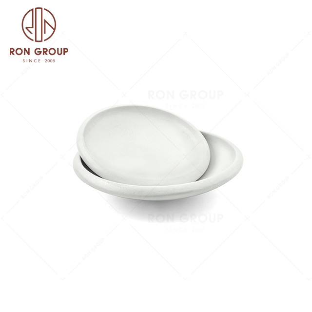 RNPCT2010-5D & RNPCT2010-6D Hot Selling Raindrop White Style Restaurant Hotel Bar Cafe Wedding Japanese Thick Lips Round Bowl
