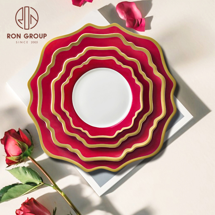 Factory direct wholesale porcelain plates sets ceramic wedding dinner charger
