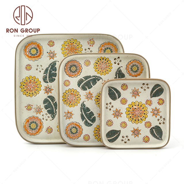 Irregular Dinner Plate luxury Dinner Set Yellow Dinnerware set for Restaurant Hotel Catering