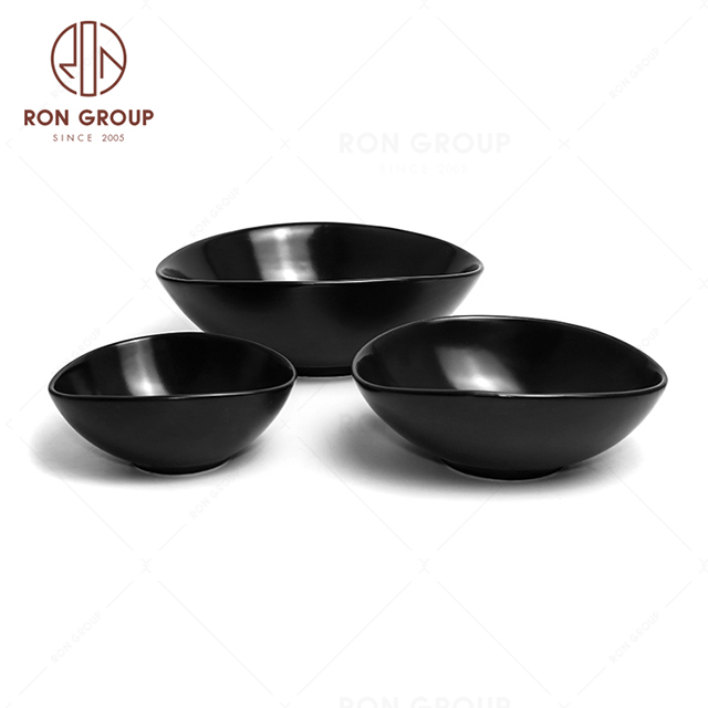 RNPCE149-Factory Wholesale Matte Black Style Restaurant Hotel Bar Cafe Wedding Trigon Bowl