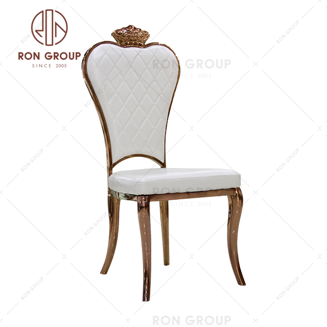 Antique design party stainless steel gold wedding dining chairs for events