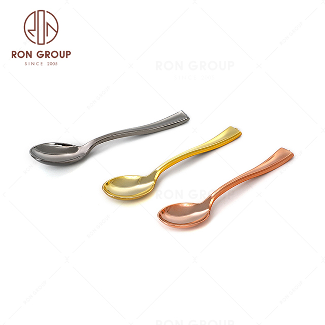 Disposable Rosegold Gold Stainless steel color wedding party dinner tableware plastic flatware cutlery Spoon