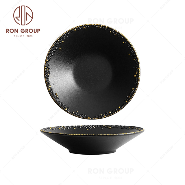 RNPCG2212-2213 Hot Sales FAFARTC Series Restaurant Hotel Bar Cafe Wedding Balck Gold Hat Shape Bowl