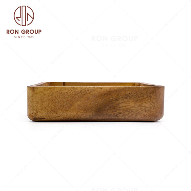 Wholesale Restaurant Classic Rectangle Eco Friendly Wooden Food Tray 