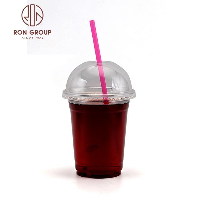 PET disposable 12oz clear plastic u shape juice cold drinking bubble tea dessert cups