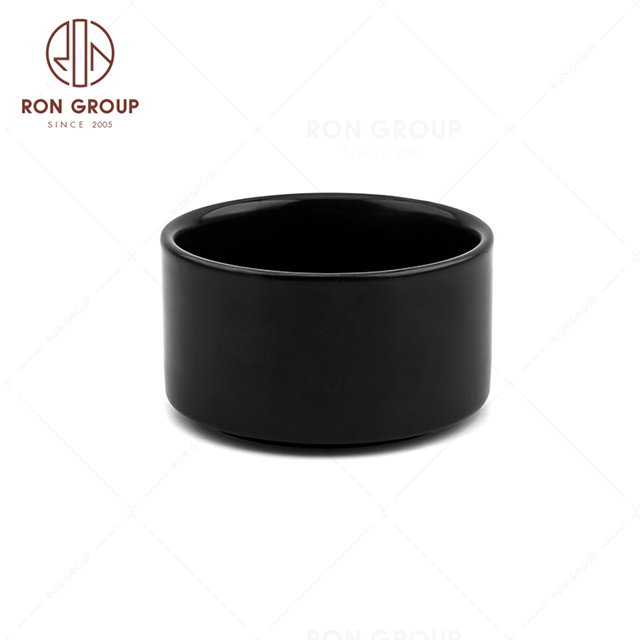 RNPCE135-Hot Selling Matte Black Style Restaurant Hotel Bar Cafe Wedding Ceramic Round Sauce Bowl