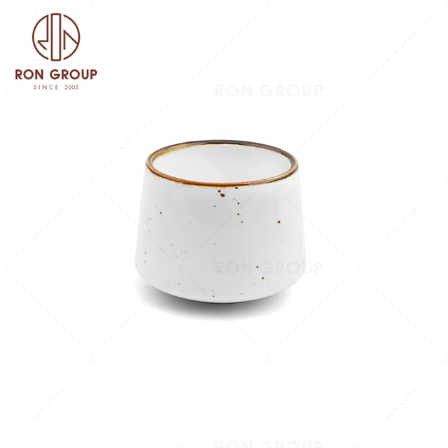 RonGroup New Color Cream White Chip Proof Porcelain  Collection - Ceramic Drinkware Tea Cup 