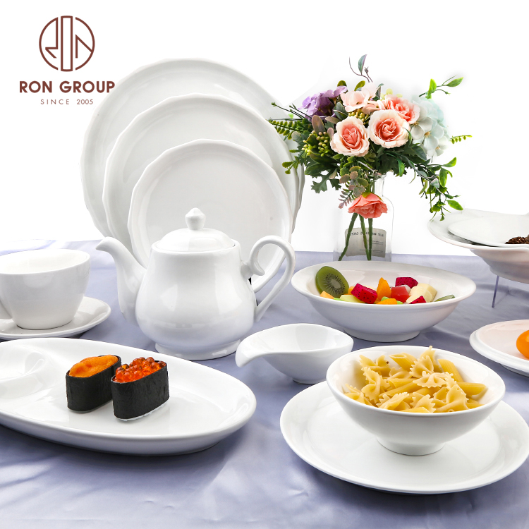 Catering Hotel Ceramic Dinner Plate Wholesale Restaurant Ceramic Plates For Wedding