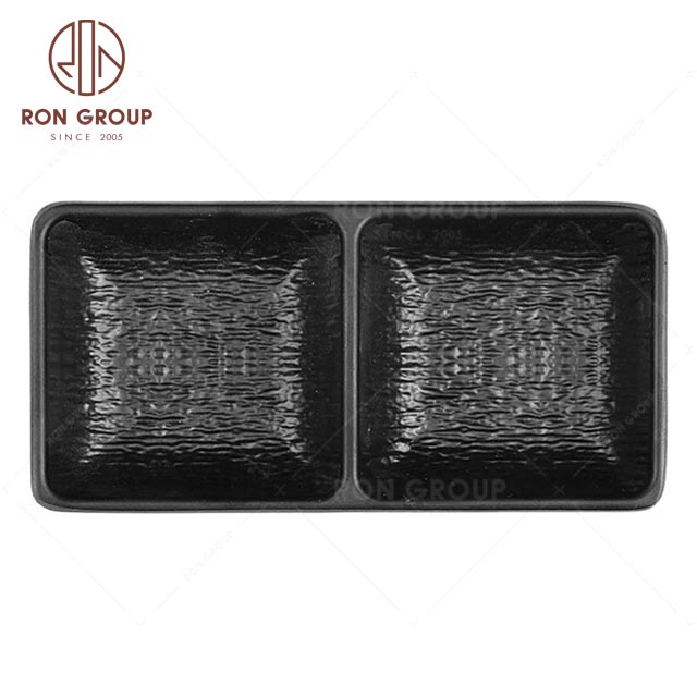 MN009 Wholesale Cheap Unbreakable Plastics Party Tableware Melamine two-compartment disc For Sale
