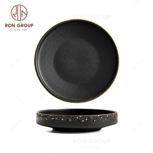 RNPCG2216 Factory Wholesale FAFARTC Series Restaurant Hotel Bar Cafe Wedding Black Gold Bowl