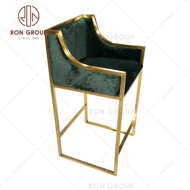Modern Bar Chair Stainless Steel High Foot Stool Counter Chair For Hotel Cafe Home