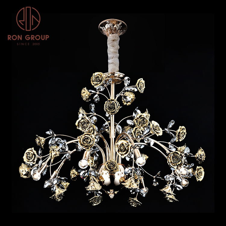 2021 Hotel Custom Luxury Italian Gold Wedding Decorations Crystal Chandelier Lights