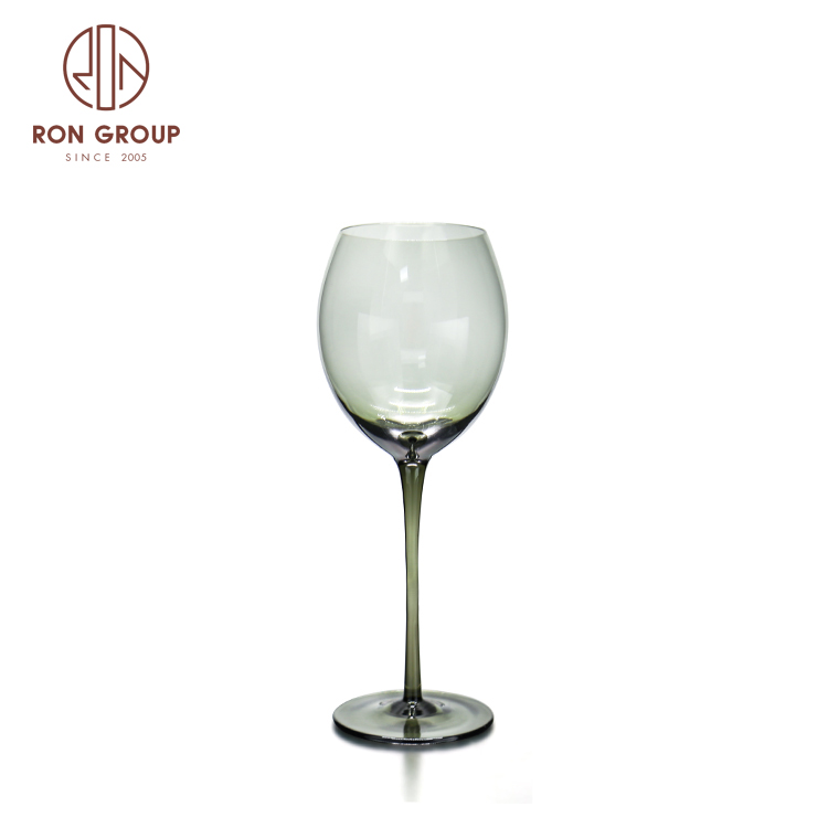 China Supplier Wedding Events Rental Colored Smoke Goblet Wine Glasses set